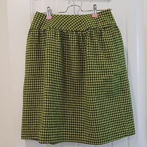New Women Houndstooth Tweed Skirt Pure Virgin Wool